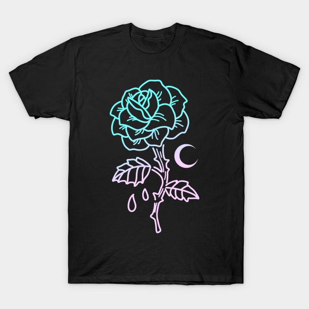 Pastel Goth Flower Emo Aesthetic Clothes Rose T-Shirt by wbdesignz